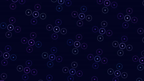 hipnotizantes círculos simétricos tonos de púrpura y azul sobre un fondo negro