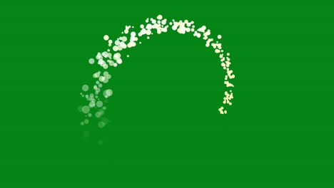 circling white particles motion graphics with green screen background