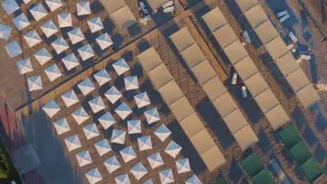 beach umbrellas and sunshades on a beach