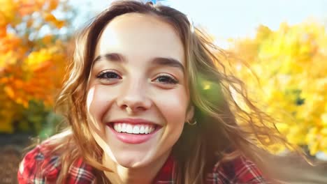 una mujer con el pelo largo y marrón sonríe a la cámara