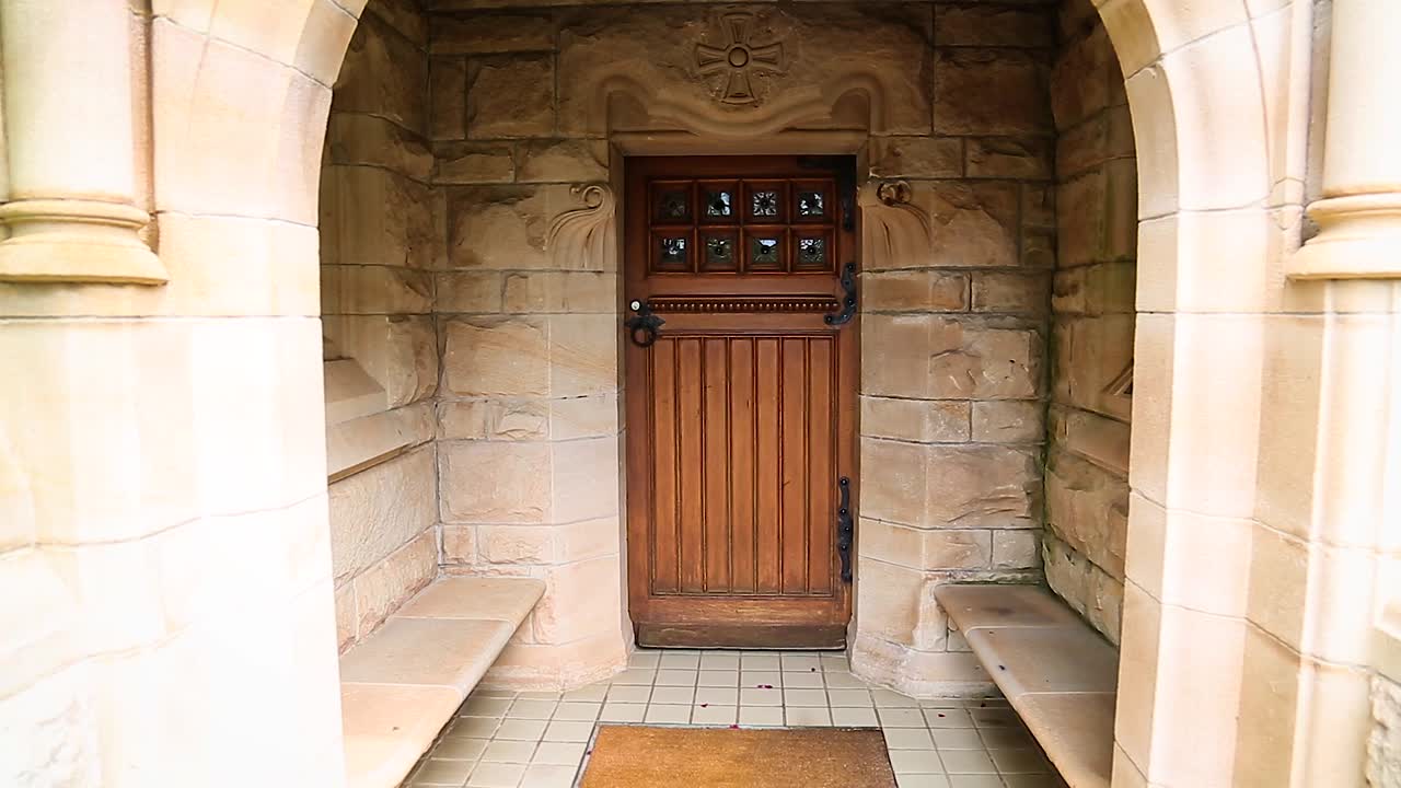 doors of an old modern anglican church