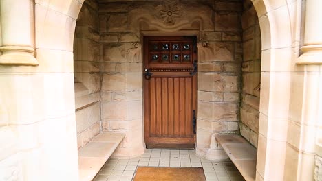 doors of an old modern anglican church