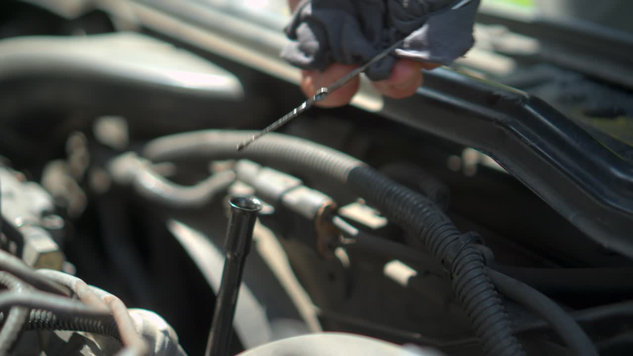 Check the lubricant level in car | Premium Stock Video Footage