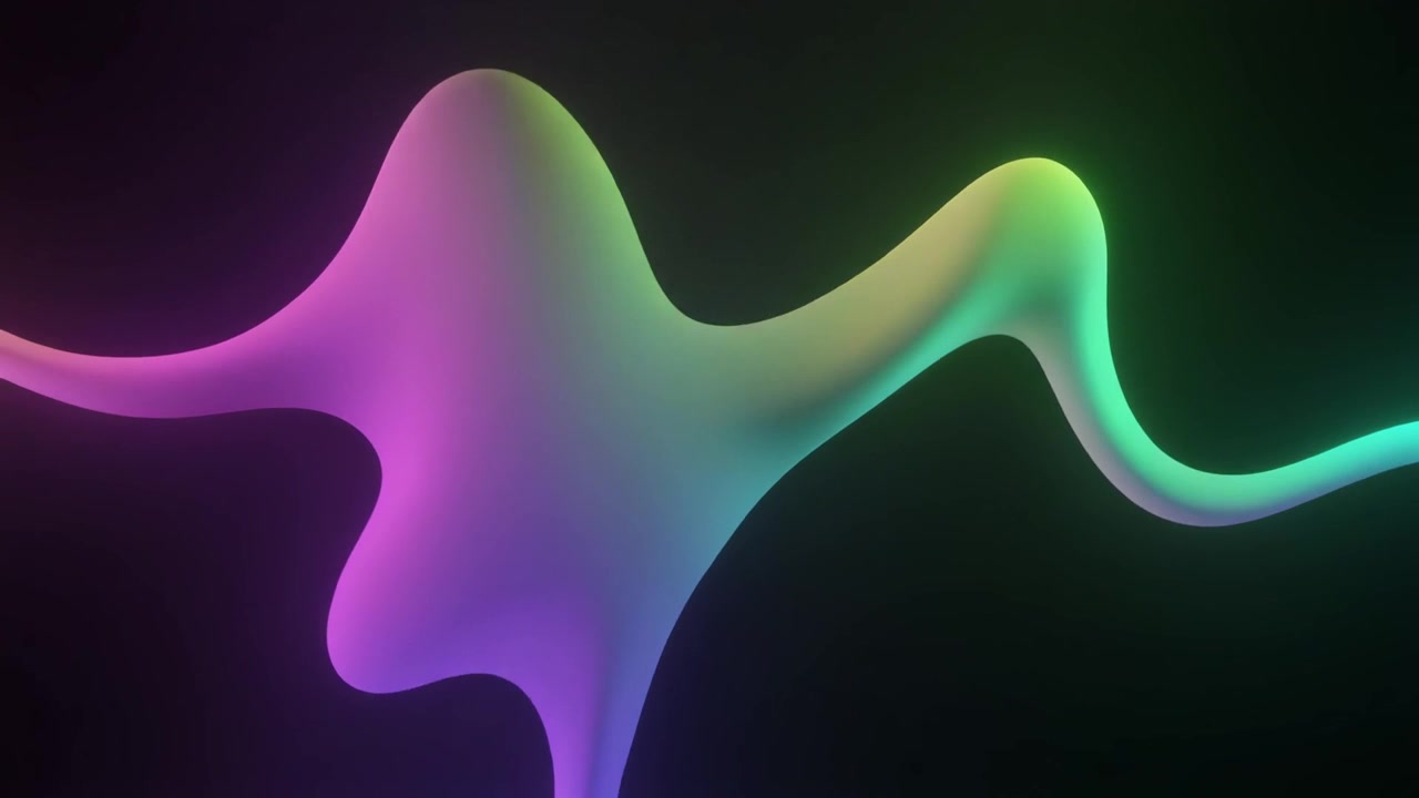Abstract Fluid Motion with Gradient Colors on Dark Background