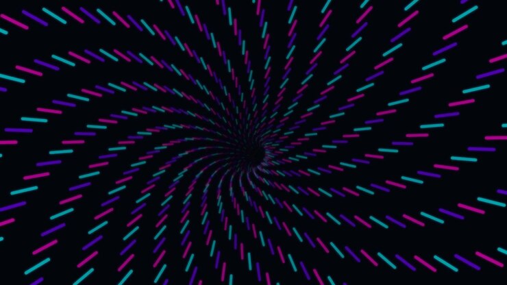 Túnel Abstrato de Linhas de Neon Rotativas