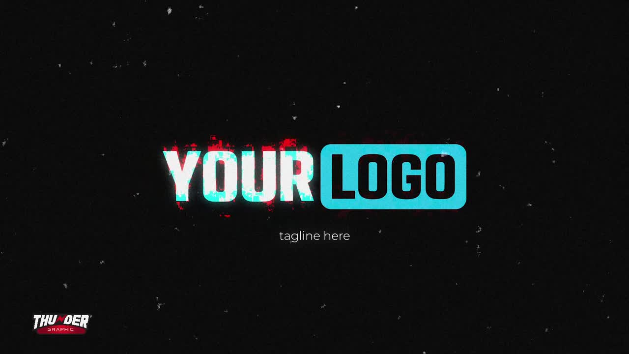 Hurtig logo-afsløring med glitch-effekt