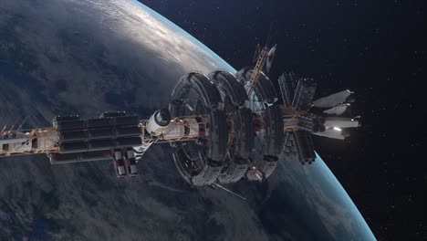 estación espacial avanzada en órbita