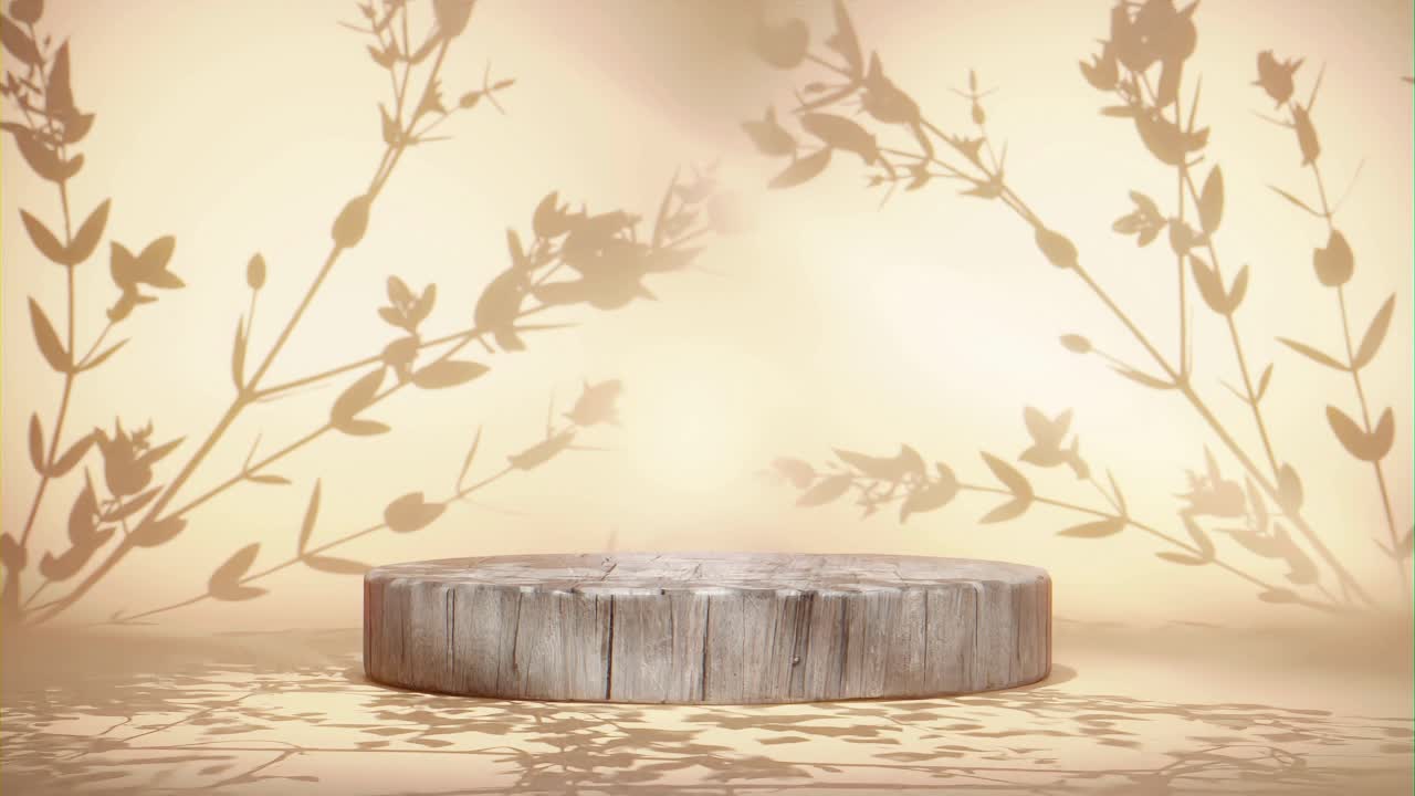 telón de fondo de naturaleza amarillo sereno con plataforma de madera