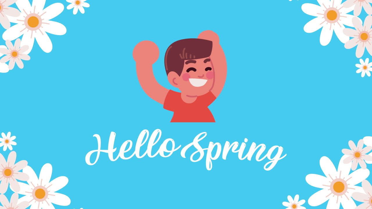 Happy Boy Welcoming Spring
