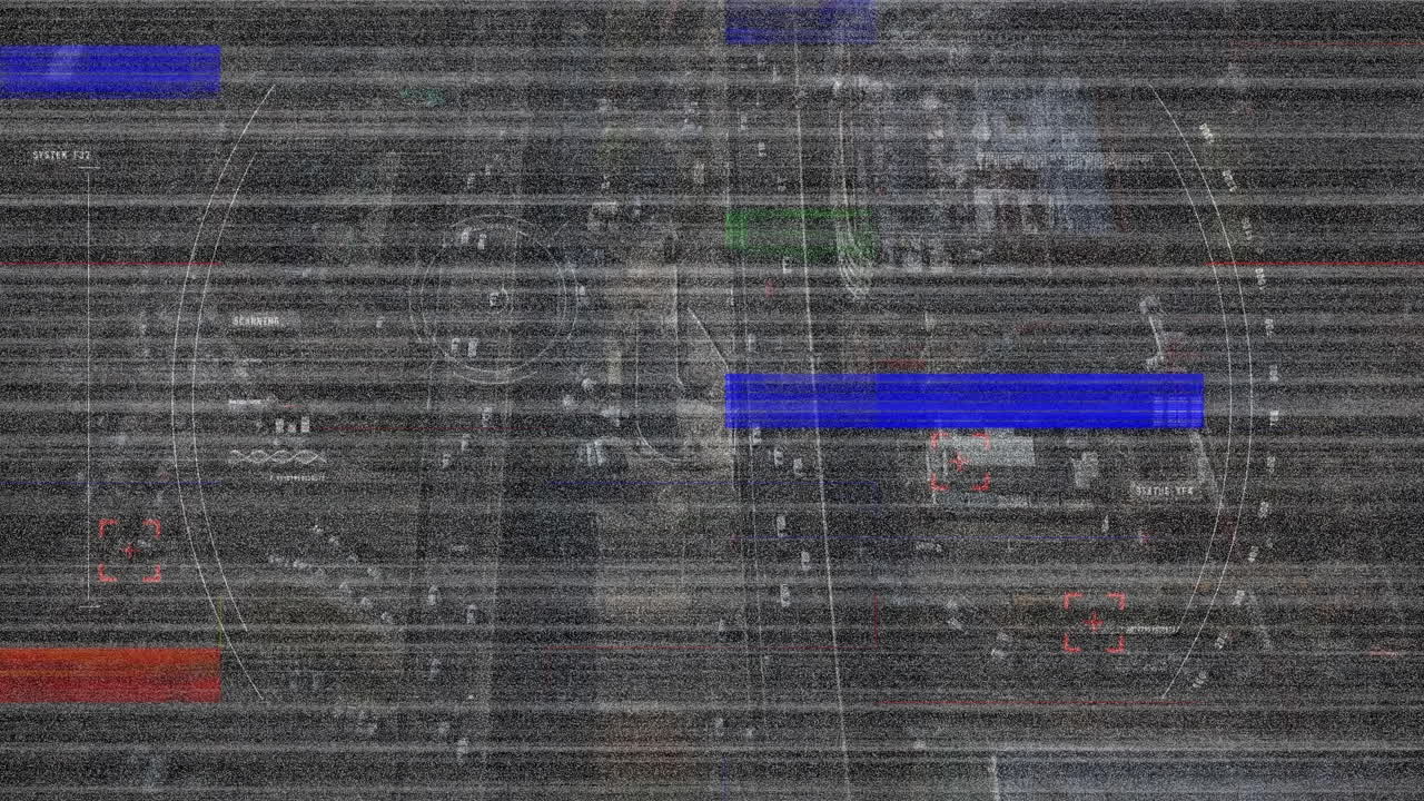 estática colorida y vista de la autopista