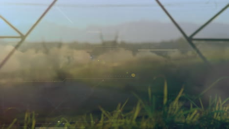 animation of data processing over electricity pylons