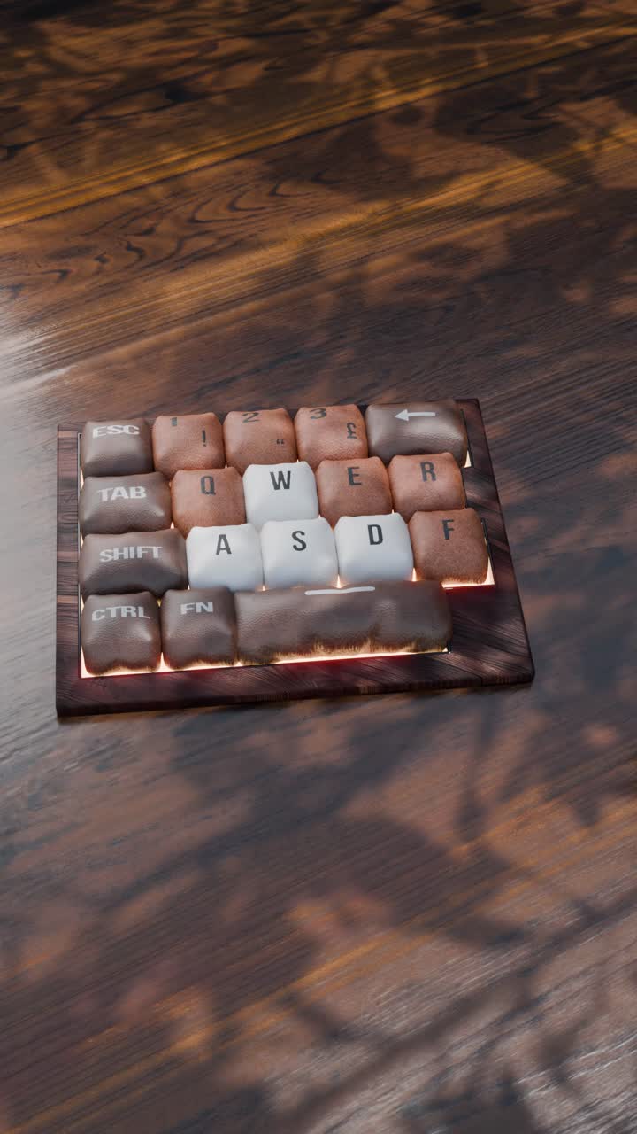 Wooden WASD Gaming Keyboard
