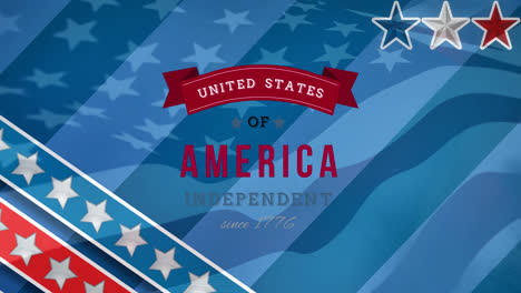 estados unidos de américa, independientes desde 1776 texto en bandera y bandera