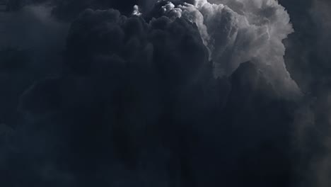 point of view thunderstorm inside the cumulonimbus cloud