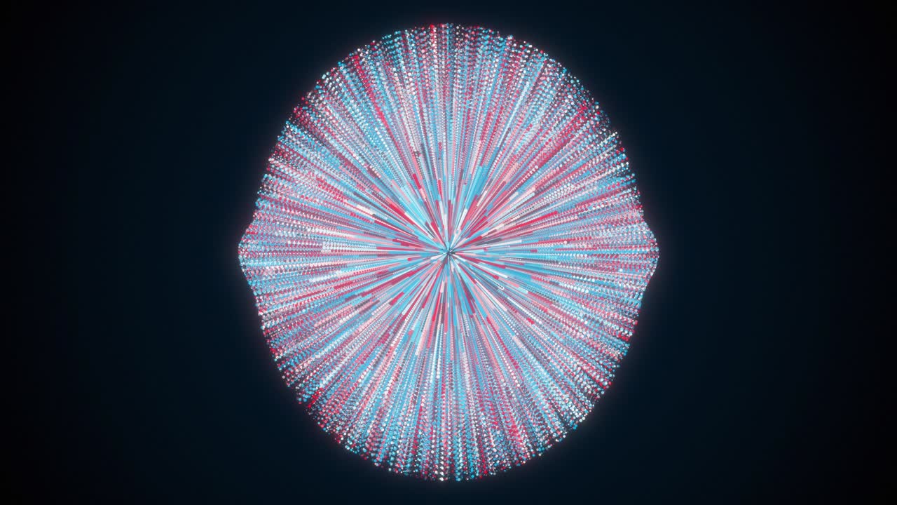 esfera abstracta hecha de partículas y rayas