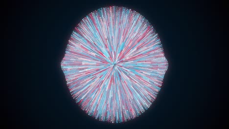 abstract sphere made of particles and stripes