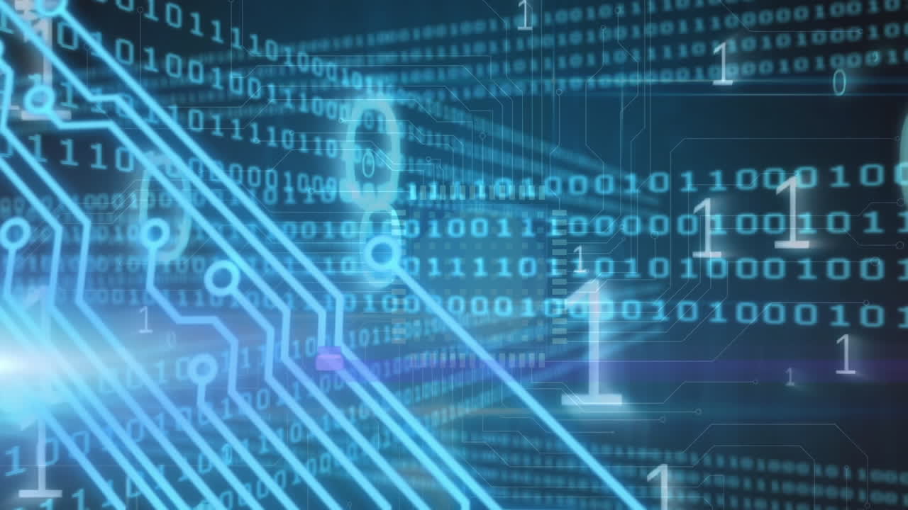 Animation of binary coding and data processing