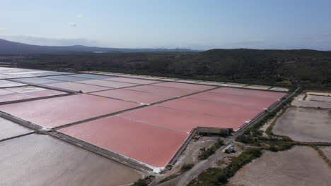 Salin-De-La-Palme-Aude-Occitanie-Rosa-Salzwiesen-Frankreich-Luftaufnahme