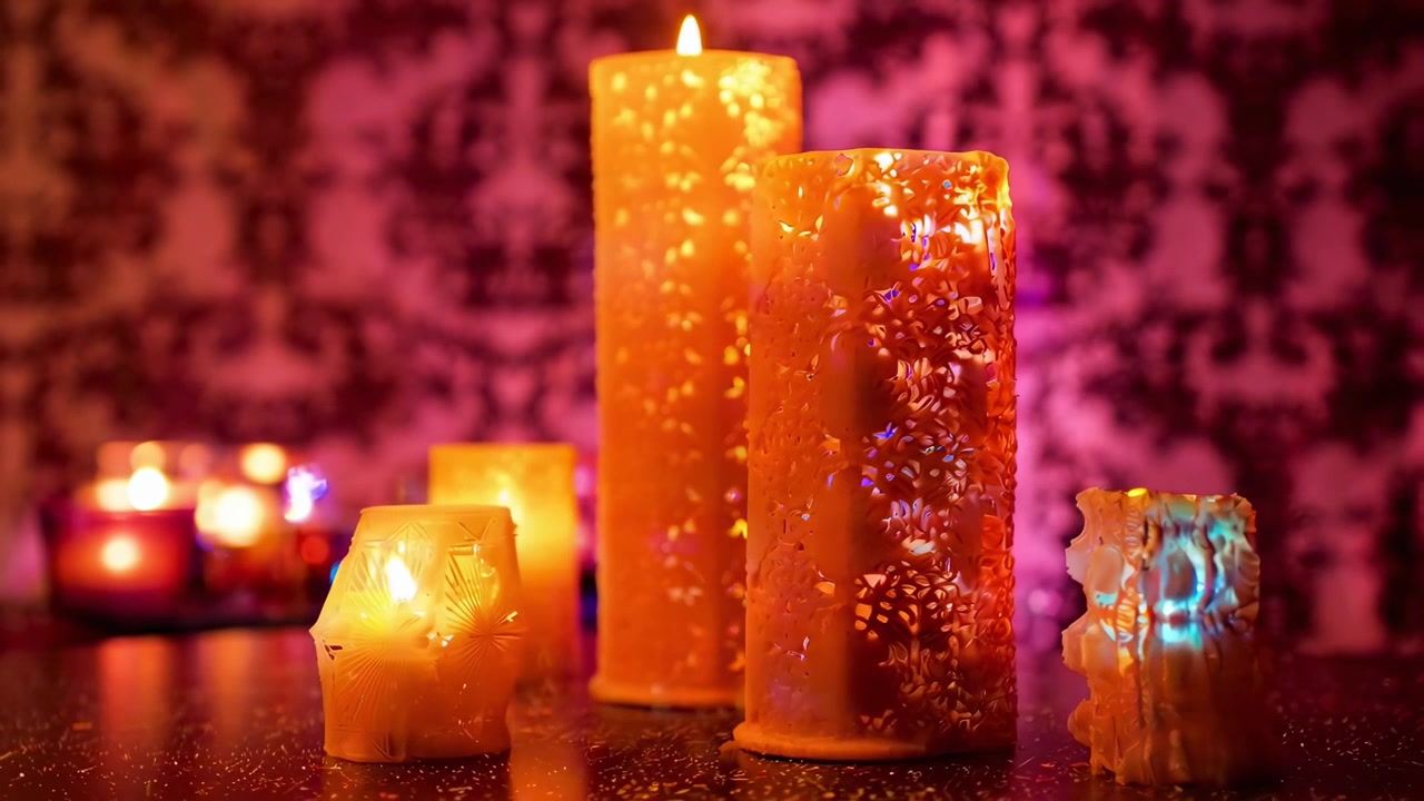 Velas Mágicas Bruxuleantes com Luzes Coloridas que Mudam e Bokeh