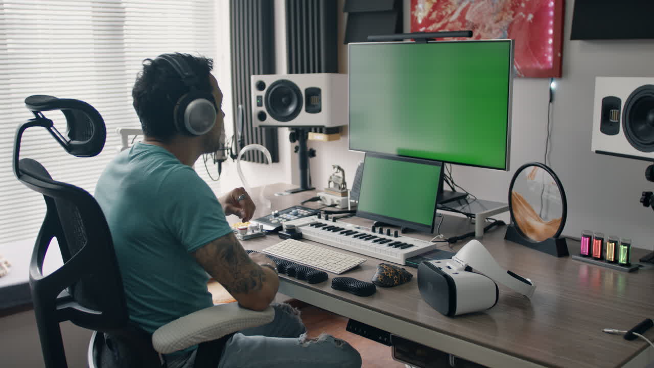 Music Producer in a Home Recording Studio