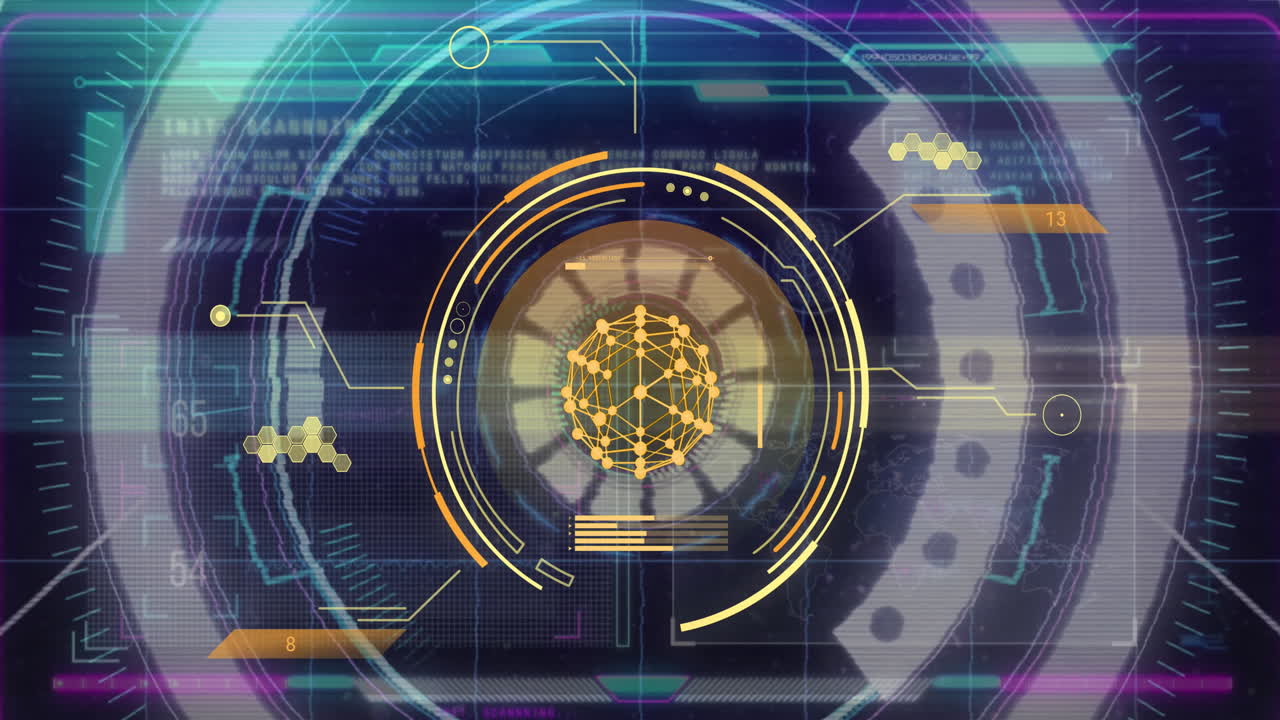 Animation of data processing and scope scanning over interference
