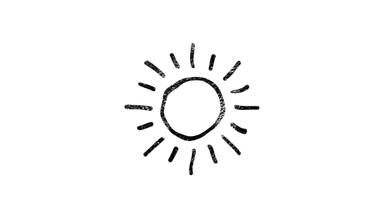 태양 간단한 아이콘, 강도 설정, 4k 모션 그래픽