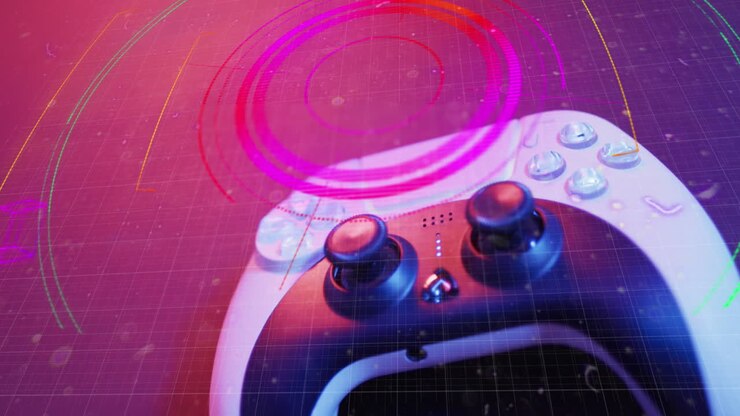 Animation of scope and data processing over video game pad