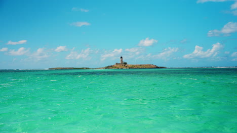 approaching ile aux fouquets island at the mauritius, indian ocean