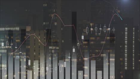 Animación-De-Gráficos-Y-Datos-Sobre-El-Paisaje-Urbano-Nocturno