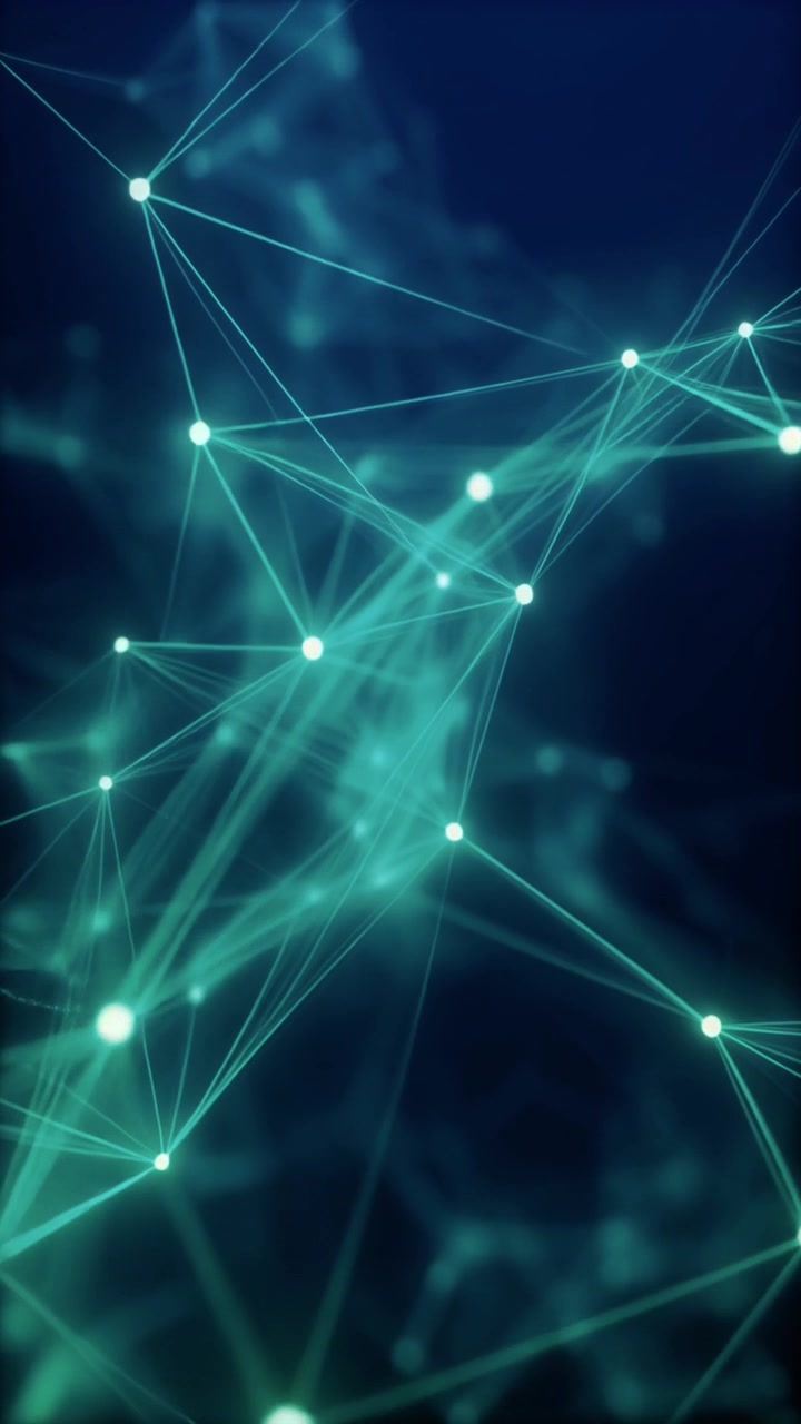 Abstract Digital Network Connection with Glowing Nodes and Lines