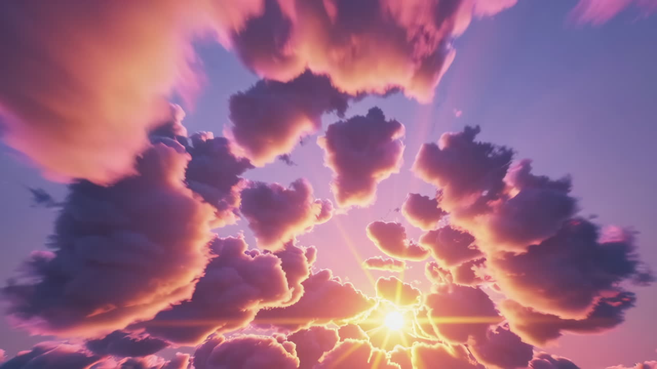 Paisaje de nubes al atardecer