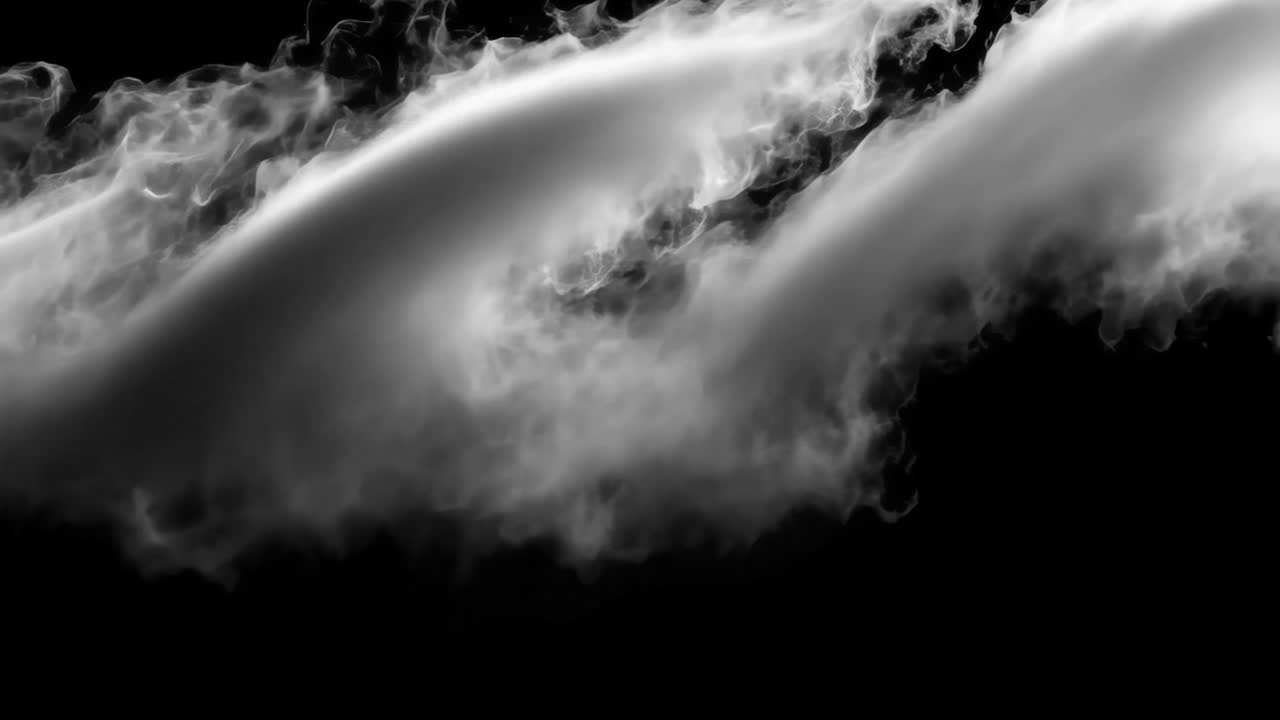 White big cloud animated overlay, transparent 4K video, alpha channel, ProRes 4444