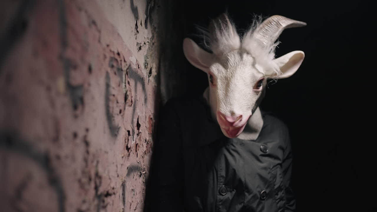 Goat Mask in an Urban Alley