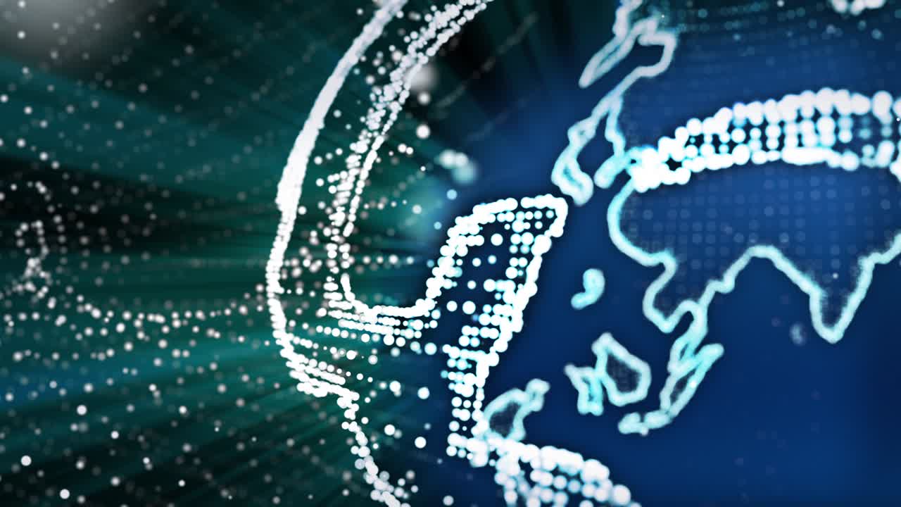 디지털 유기 지구 회전 배경 루프