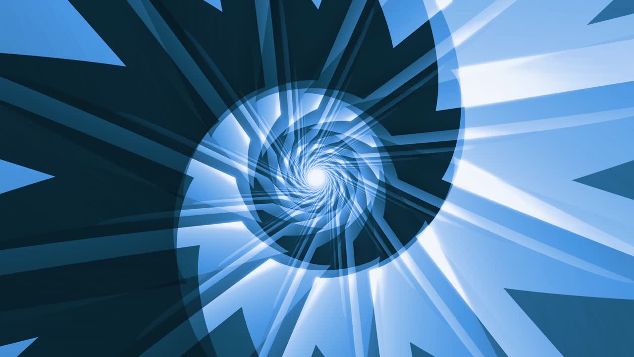 Blue spiral abstract animation stylized yin and yang. Looped hypnotic Background