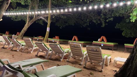 exotic beach at night, fairy lights romantic atmosphere krabi thailand