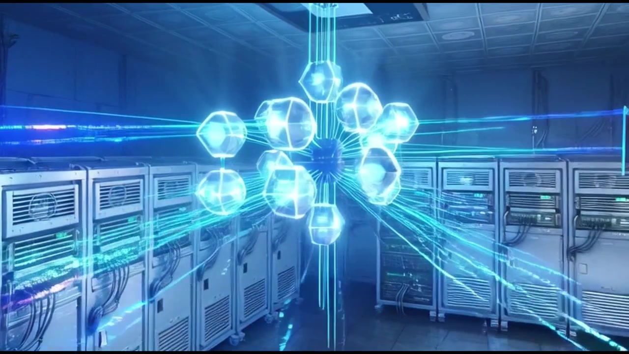 Digital Data Visualization and Network Connectivity in a Server Room