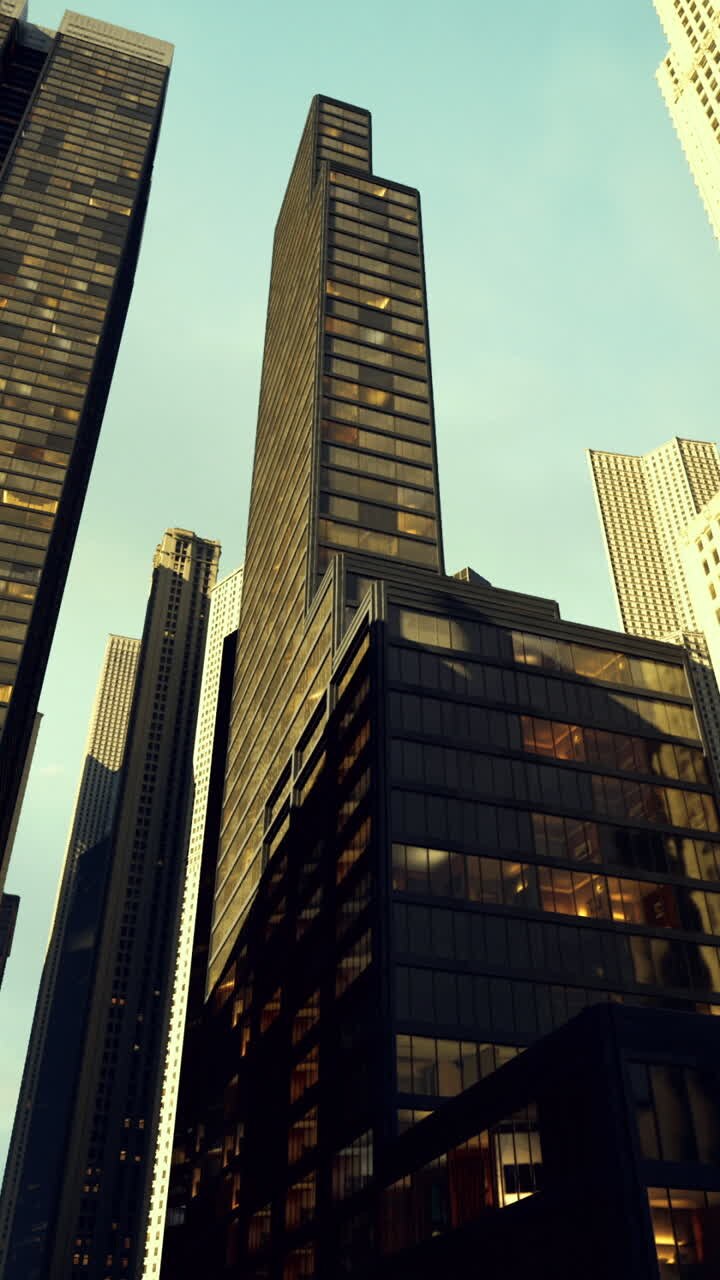 Edifícios altos se estendem em direção ao céu em um ambiente urbano movimentado