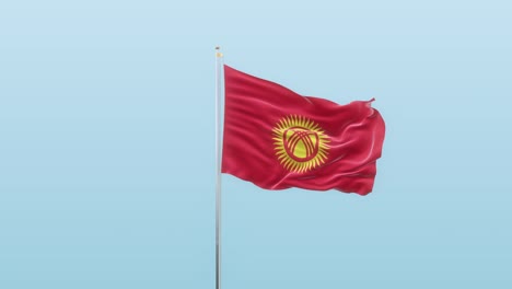 bandera de kirguistán con alfa y fondo con diferentes ángulos de movimiento