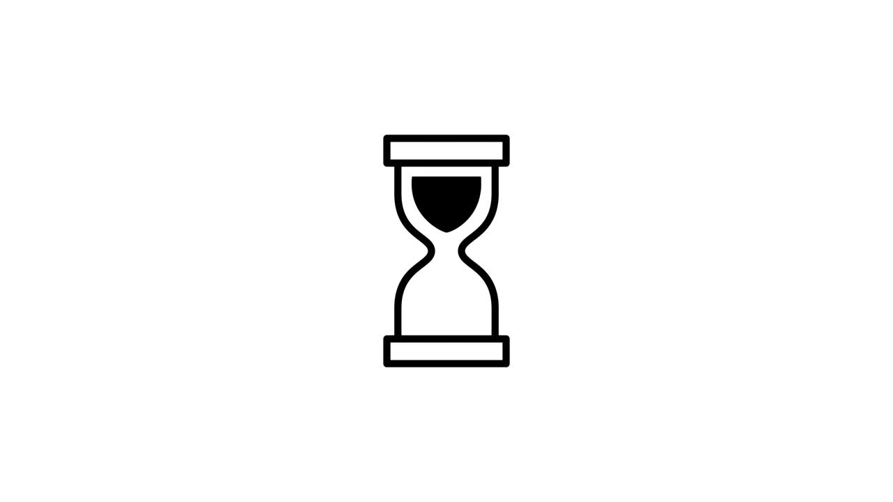 Loading Hourglass Cursor Loop Animation. 4K Video