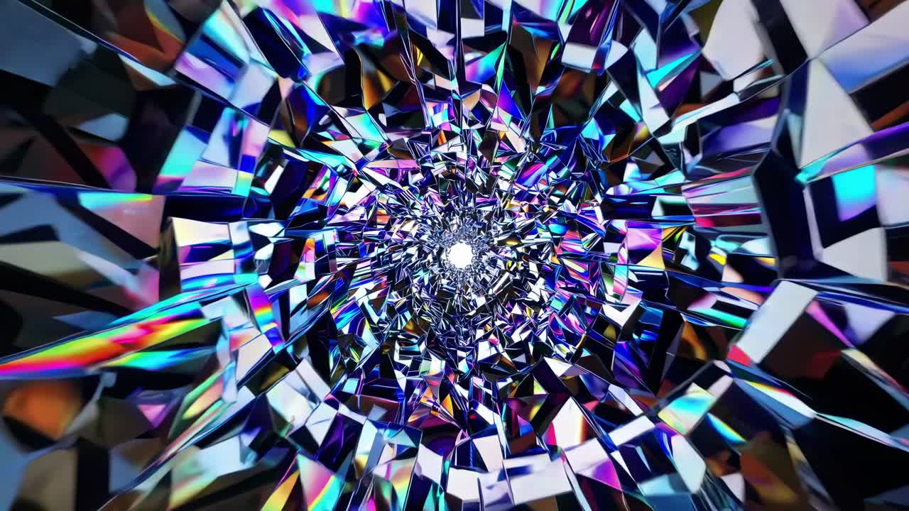 Abstract Fractal Crystal Tunnel