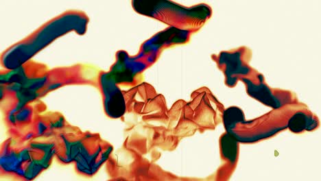mehrere schnelle ströme dunkler partikel auf weißem hintergrund, 3d, schleife