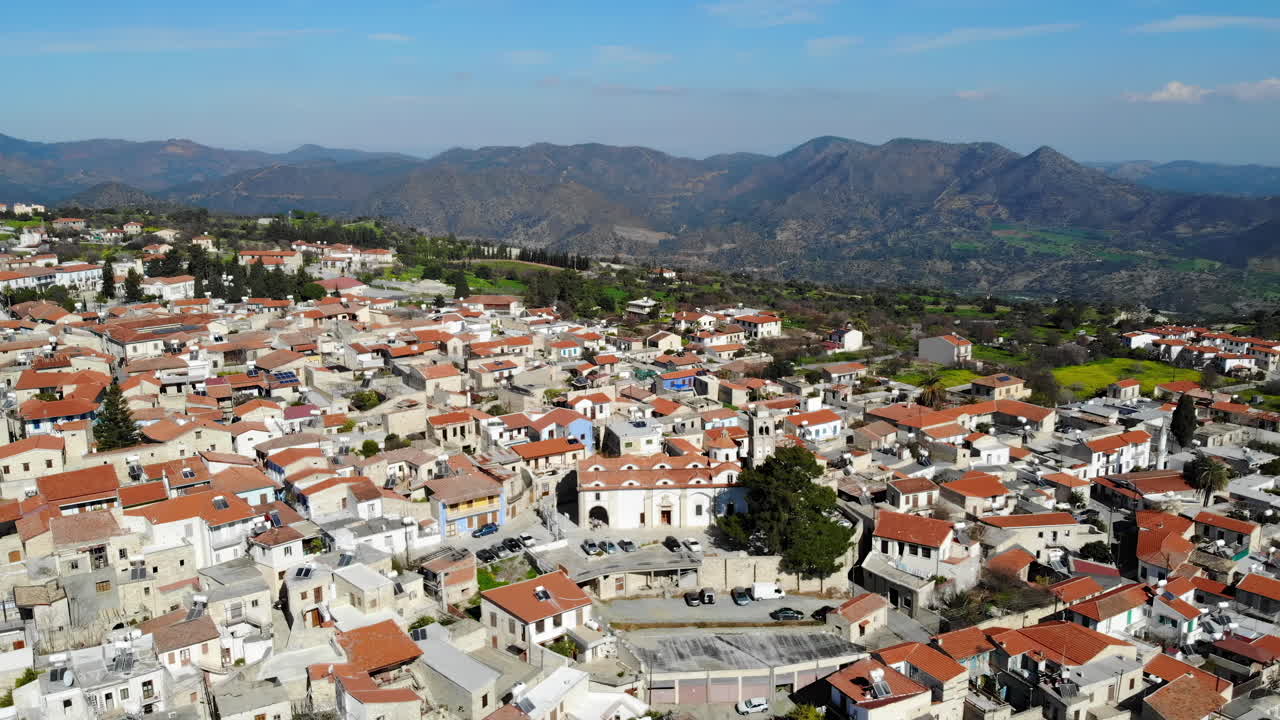 Aerial drone view of Nicosia, Cyprus