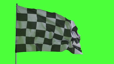 checkered flag fluttering on the flagpole