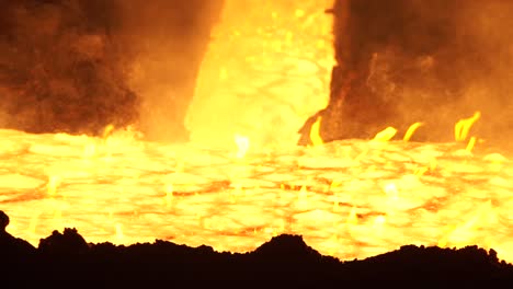 molten metal in a furnace