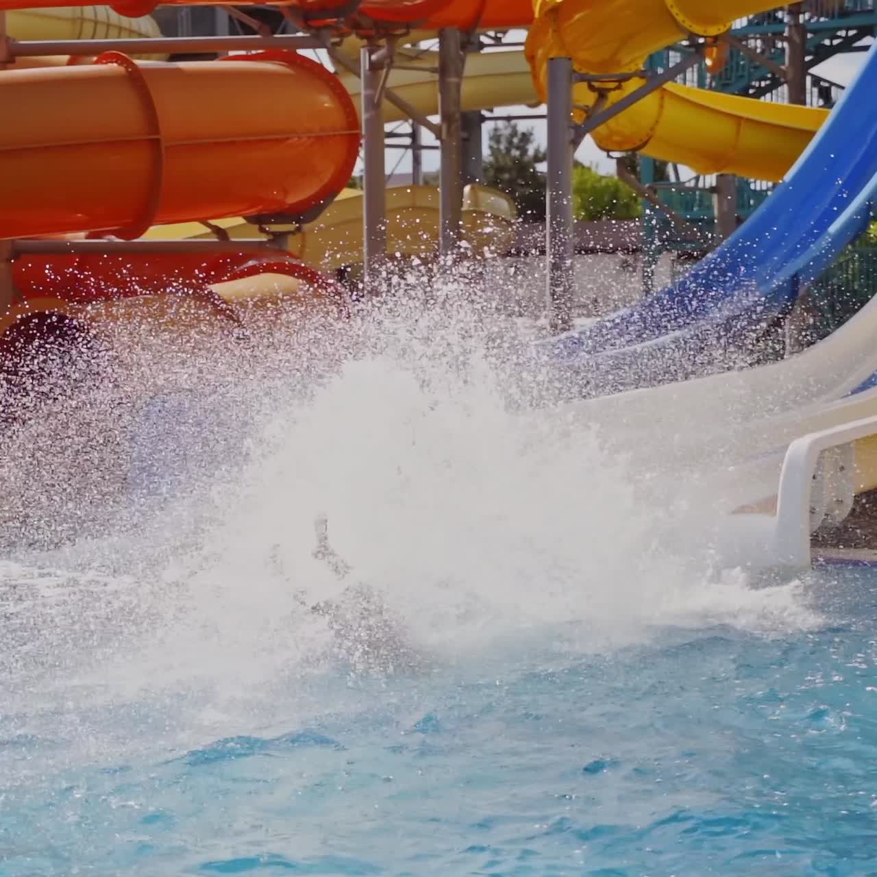Waterslide in aquapark outdoor