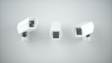 loop animation of three monitors on the wall, 3d rendering.