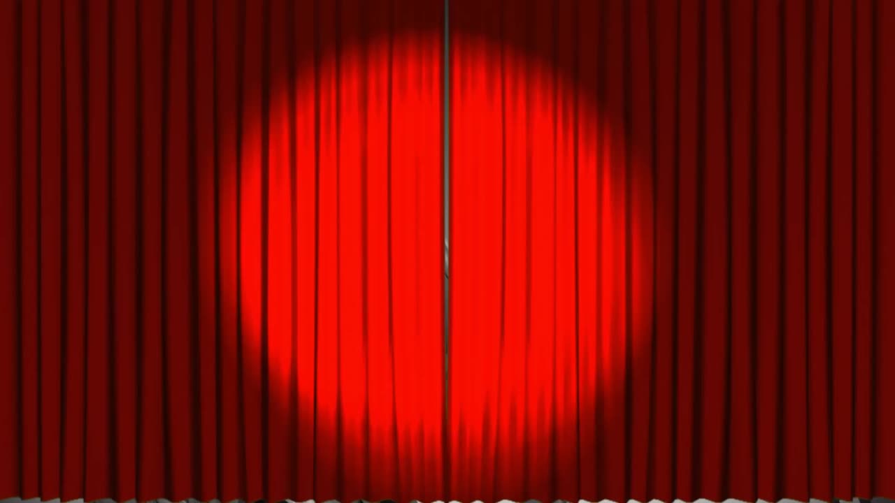 영화 롤 을 드러내는 극장 커튼