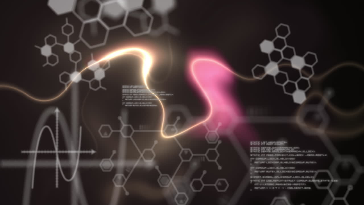 검은 바탕에 있는 불빛 위의 데이터 처리 애니메이션
