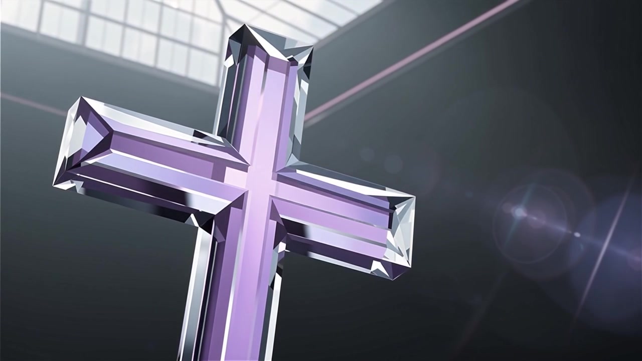 Croce Cristiana Luce Celestiale Sfondo per il Culto.